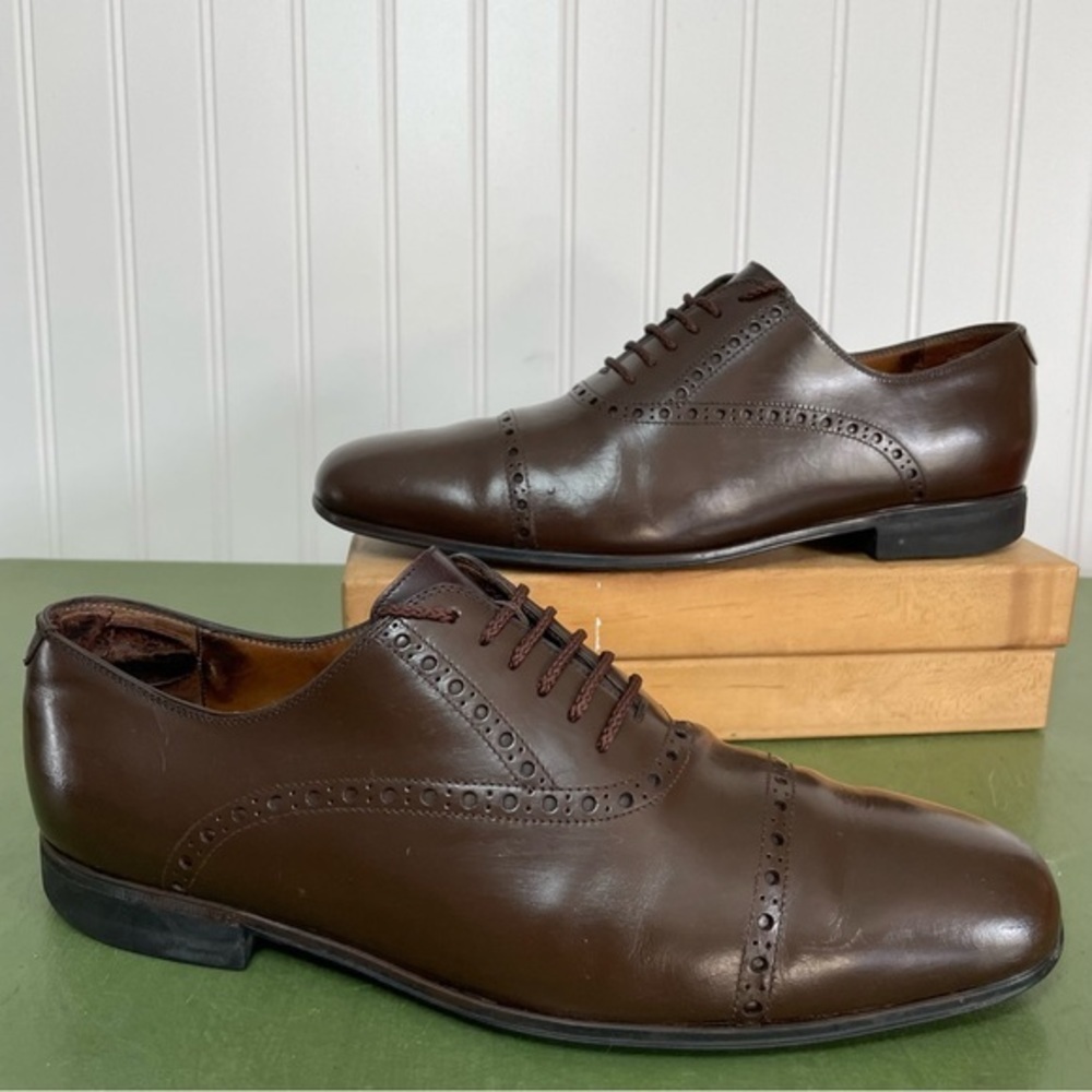 Gucci Unisex Perforated Oxfords in Chocolate Brown Leather *Italy* - Picture 4 of 16